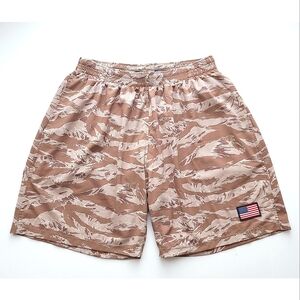 GORUCK American Training Shorts Camo Brown Tan XL 7" Inseam Liner Running Gym